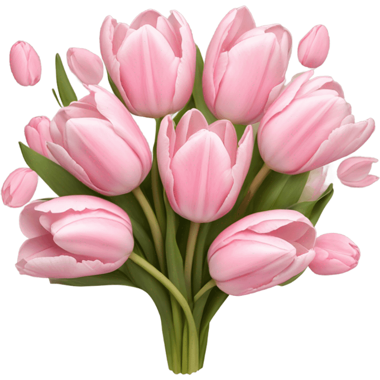 pastel pink tulip bouquet emoji