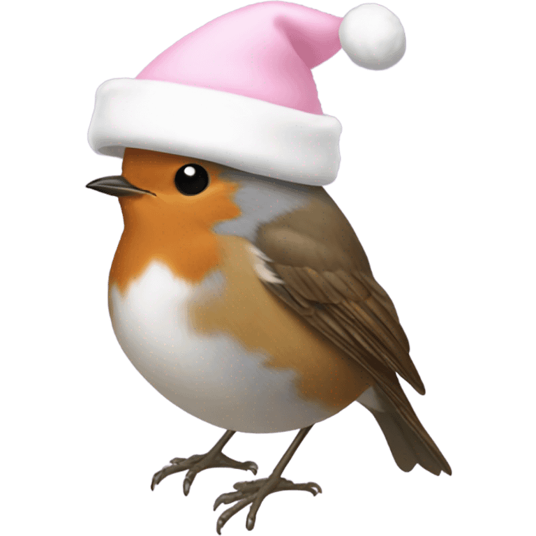 robin wearing pale pink santa hat emoji