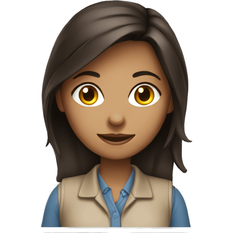 Brunette Girl Working at Laptop emoji