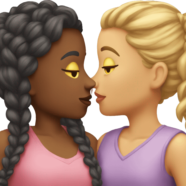 two girls given a kiss emoji