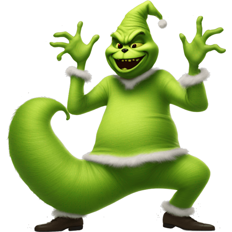 Oogie boogie dancing with the Grinch ￼ emoji