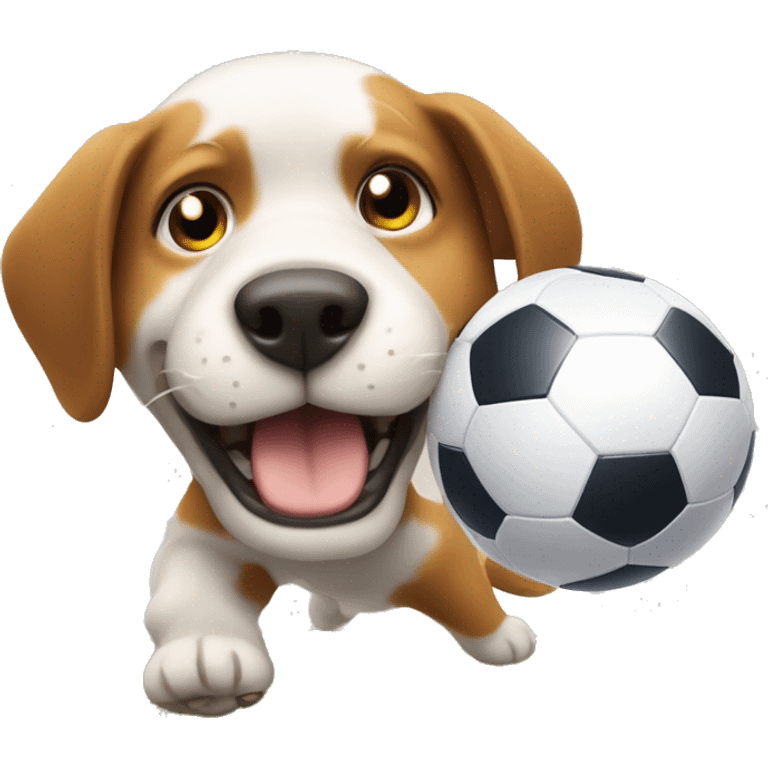 the dog and the cat playing football emoji