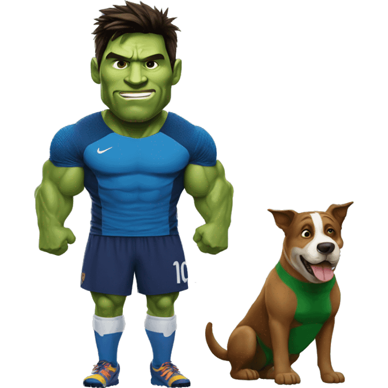 messi con su perro hulk emoji