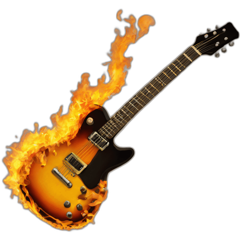 Burning guitar emoji