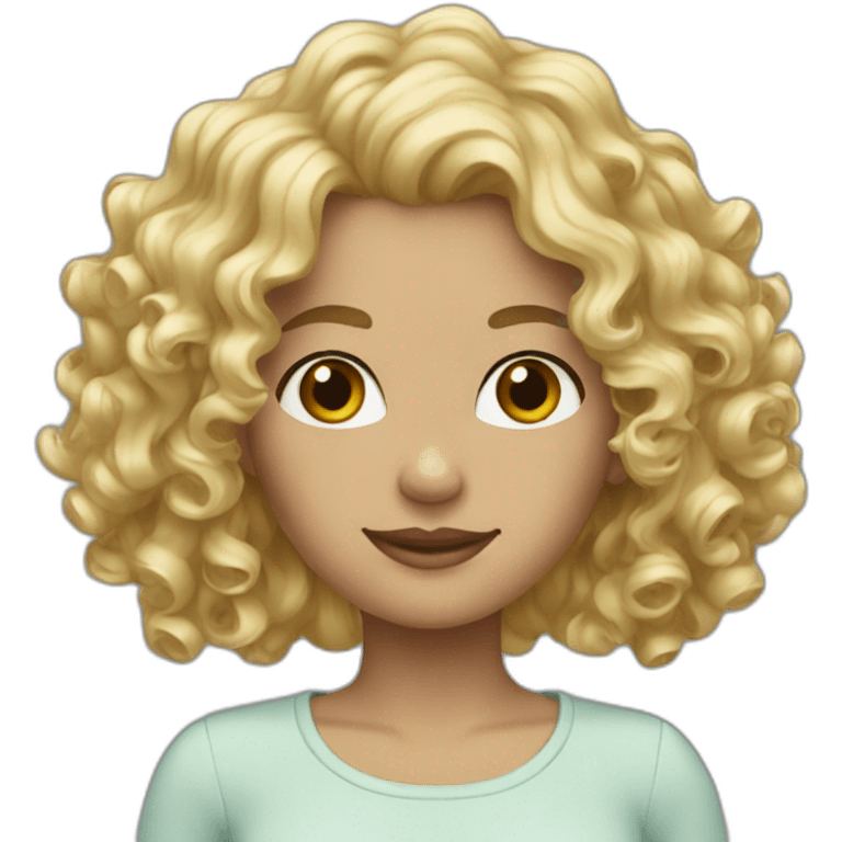 women blond hair curly emoji