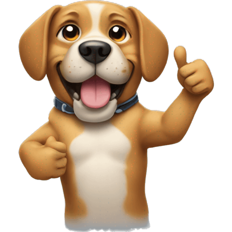 Dog with two thumbs up emoji