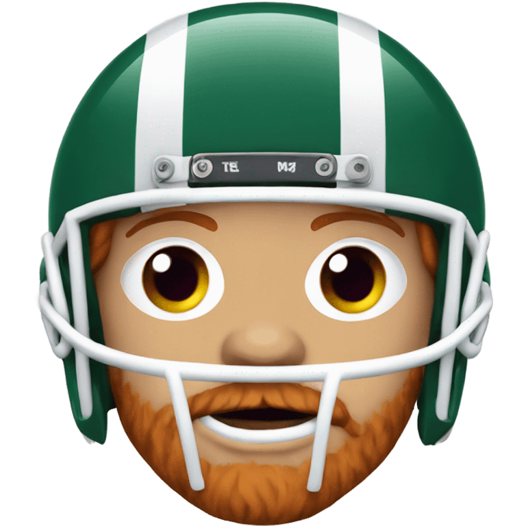 Redhead jesus playing American football wearing purple and silly face emoji