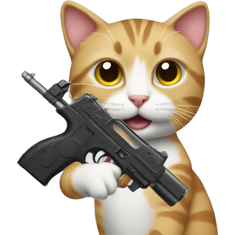 Cat with a gun emoji