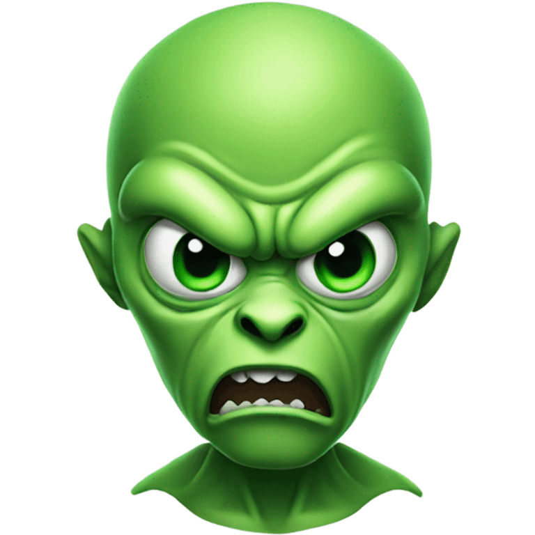 angry green alien emoji