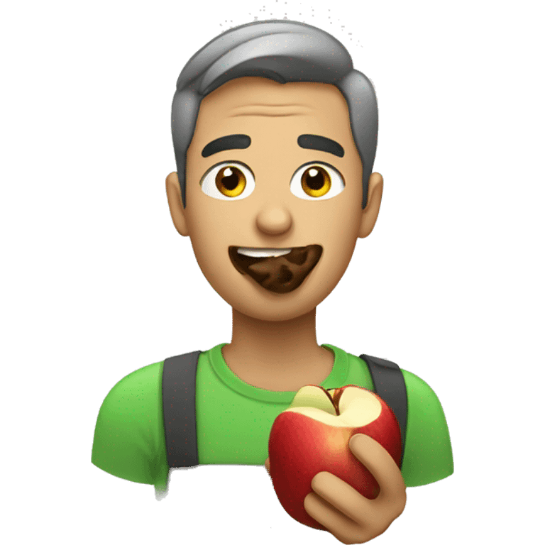 Man eating apple emoji