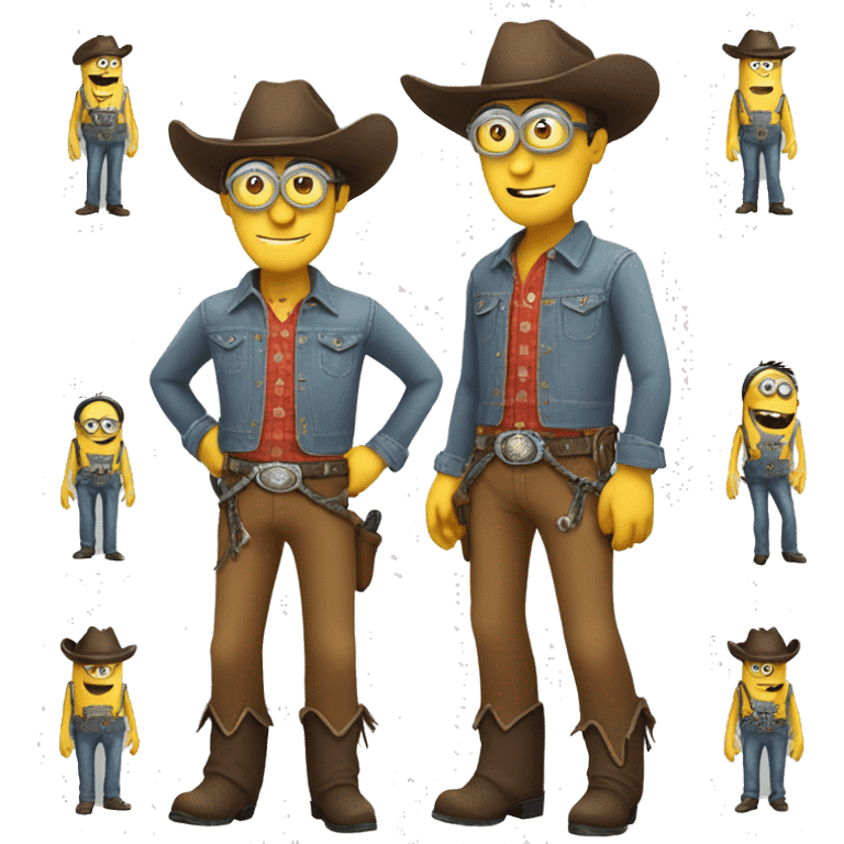 minion full-length cowboy, smiling  emoji