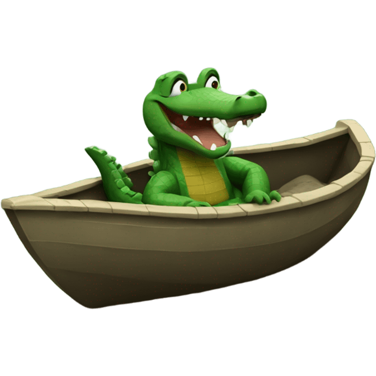 Alligator in a mud boat emoji