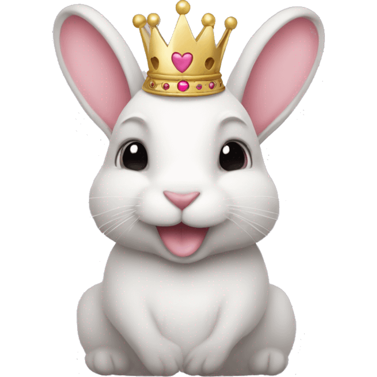 Rabbit with a crown and some small pink heart emoji