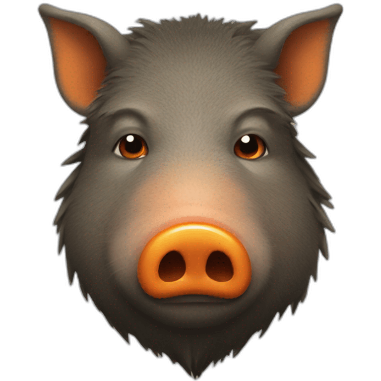 boar with two orange lines in face emoji