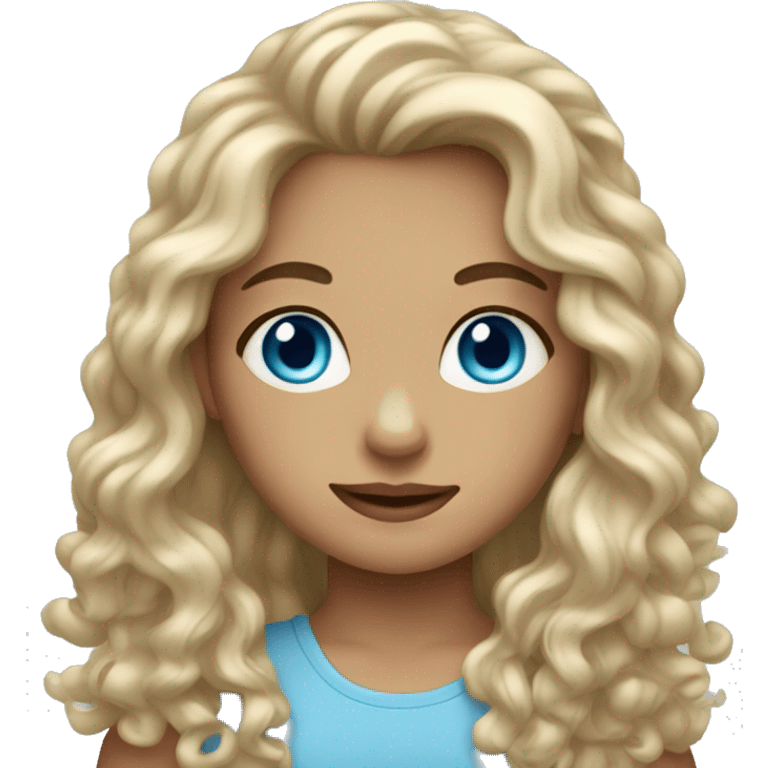 girl with long curly dark hair blue eyes light skin emoji