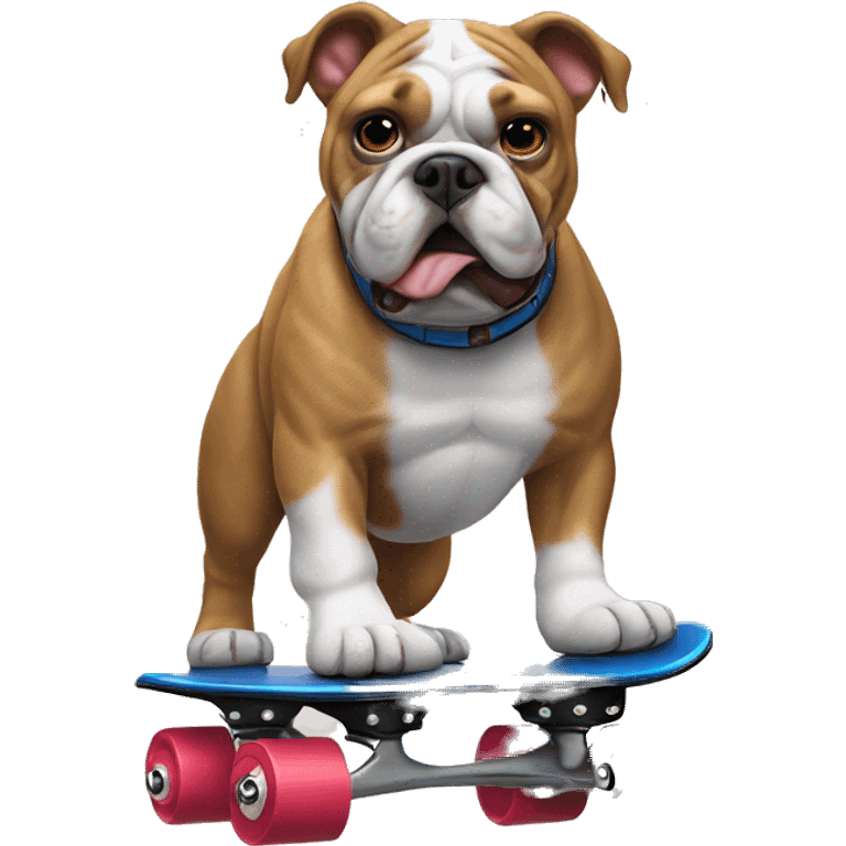 Bulldog roller skating  emoji