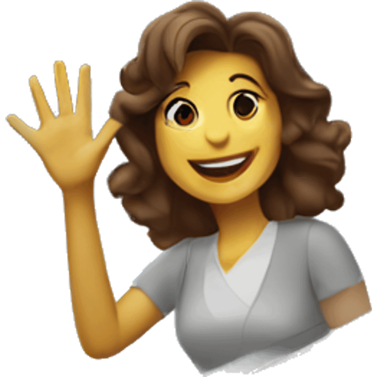 A lady waving out a train window  emoji