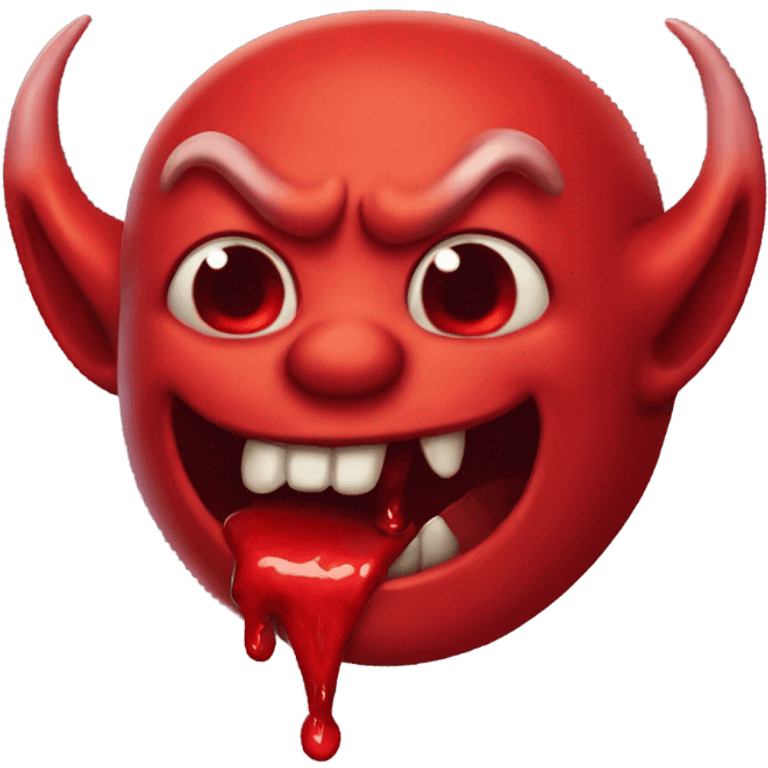 Devil eating red goo emoji