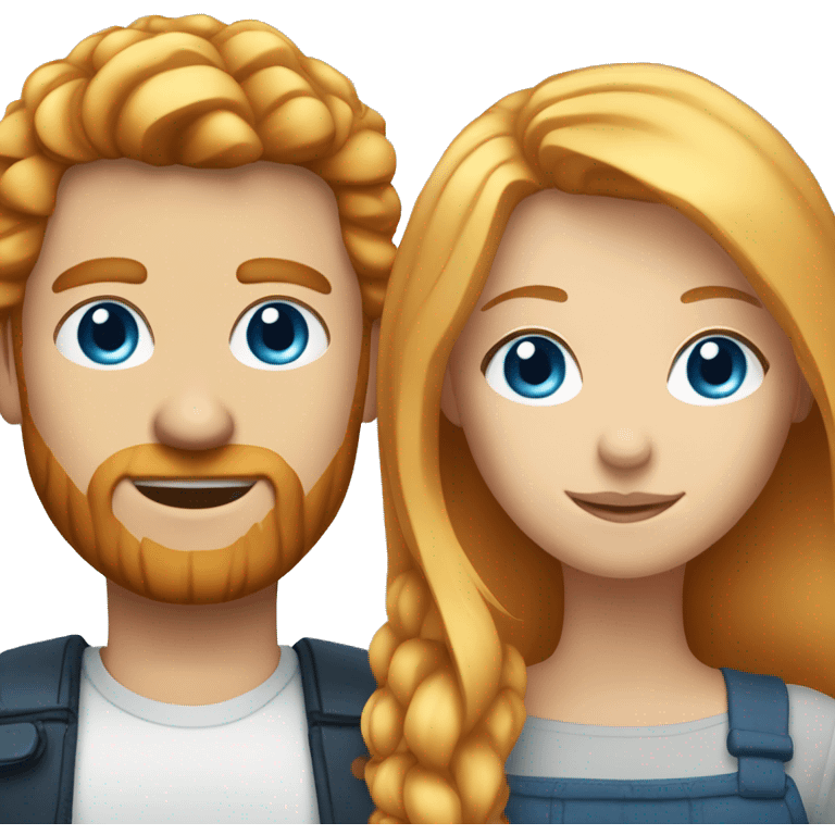 Blonde girl with blue eyes and man with ginger hair and short ginger beard  emoji