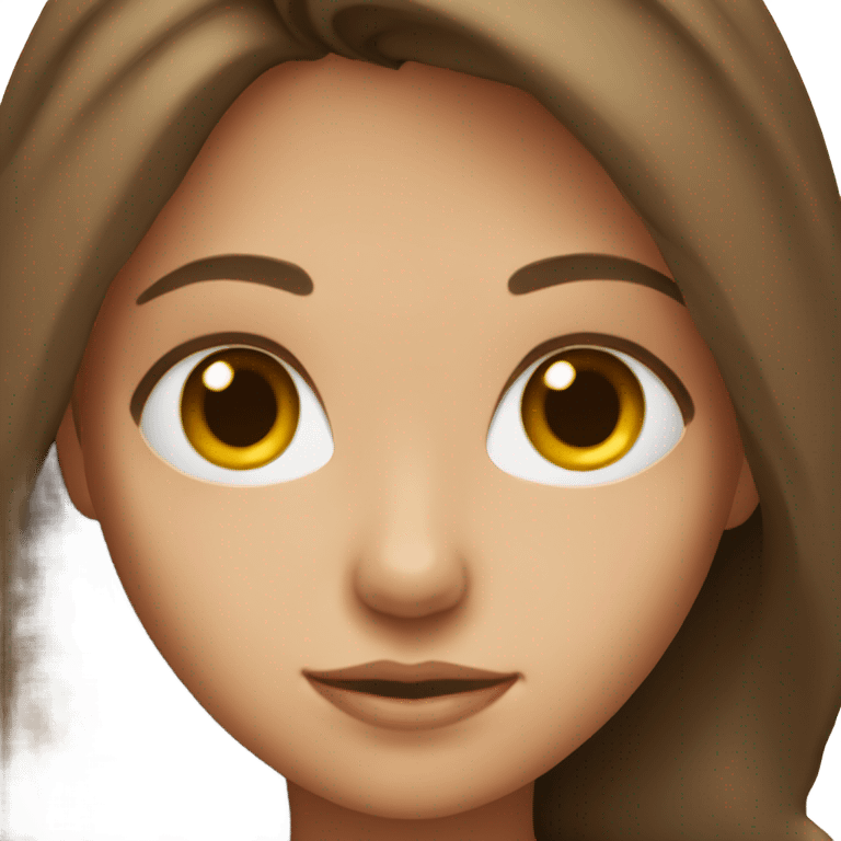 brown-haired girl portrait close-up emoji