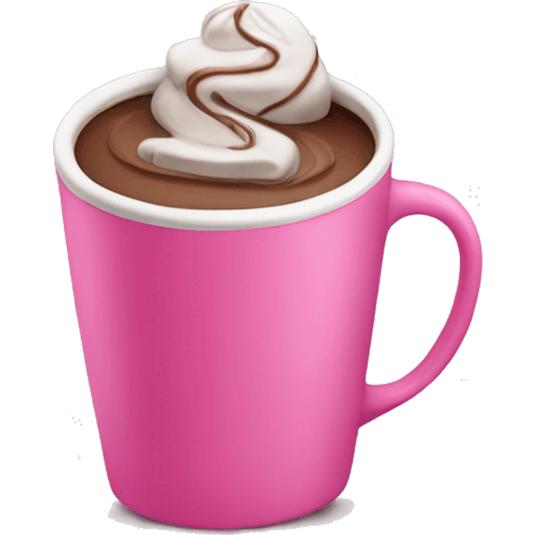 Hot chocolate with a pink cup  emoji