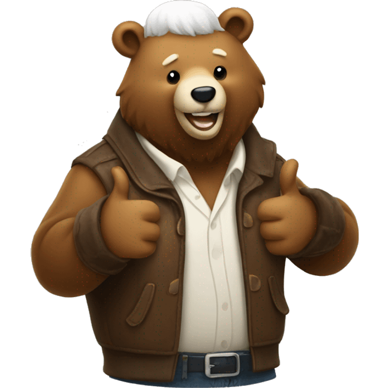 Bear with white beard giving a thumbs up  emoji