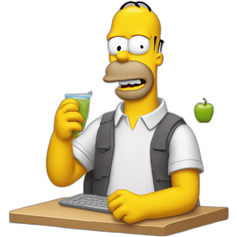 Homer qui mange un ordinateur emoji