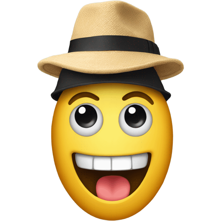 smiley face surprised in hat emoji