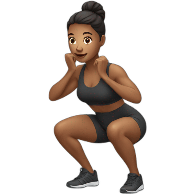 woman doing squat emoji