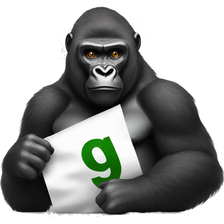 Gorilla holding gg banner emoji