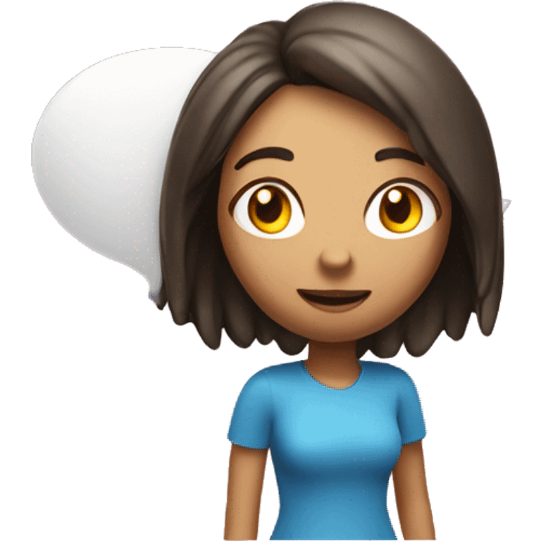 3d girl character with chat bubble emoji