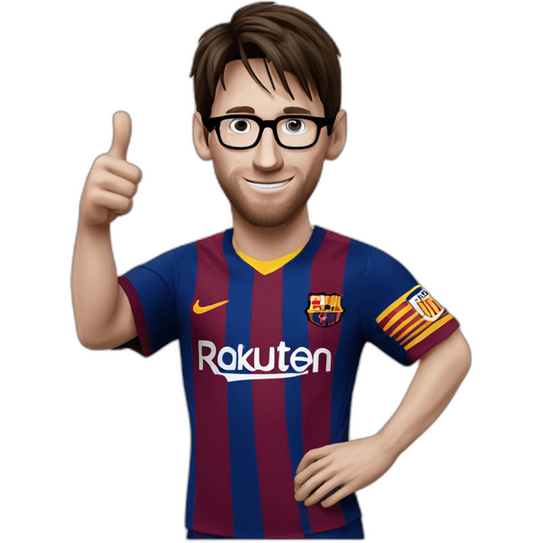 lionel messi with glasses doing thumbs up emoji