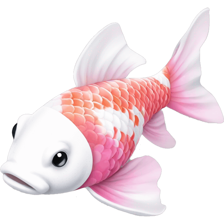 Pink and white fancy koi fish  emoji