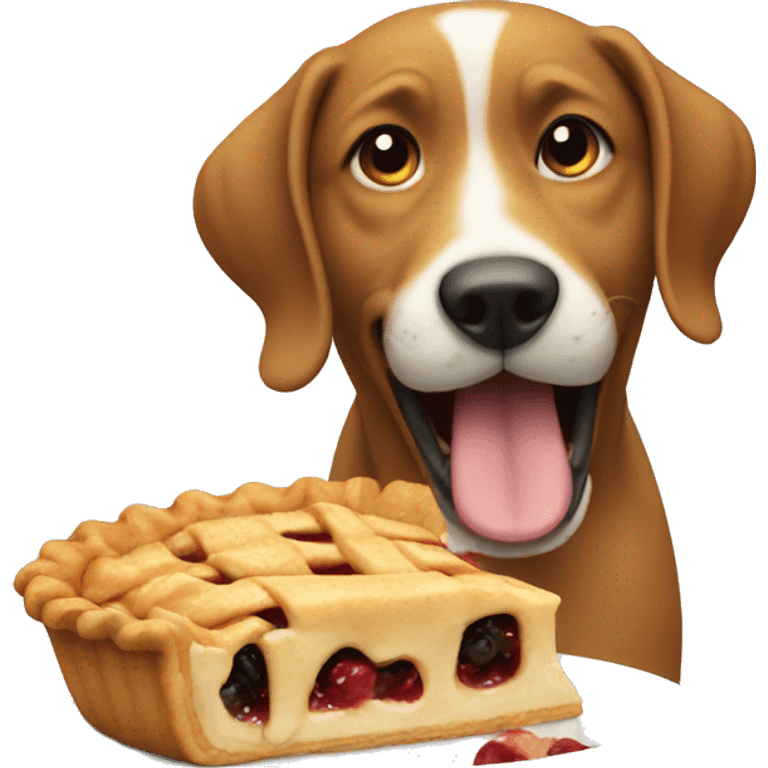 Dog eating pie emoji