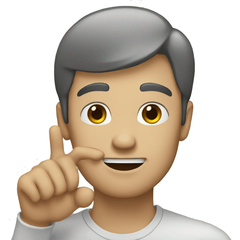 A man with finger front emoji