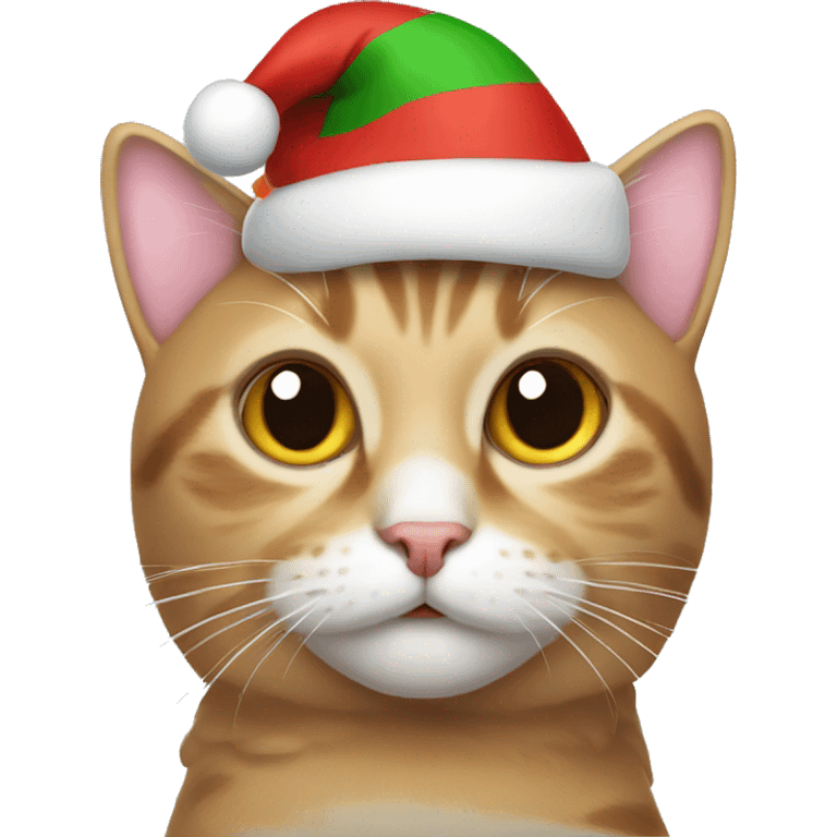 Cat with Christmas hat emoji