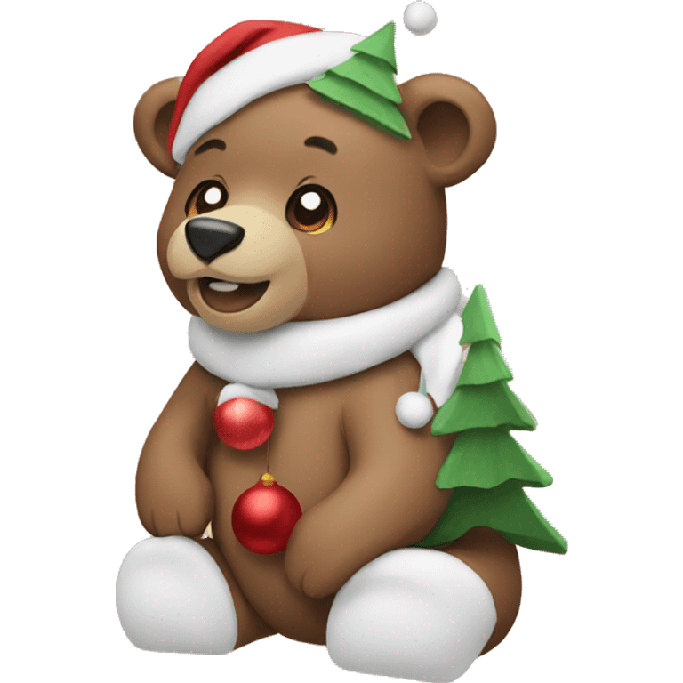 Christmas bear emoji