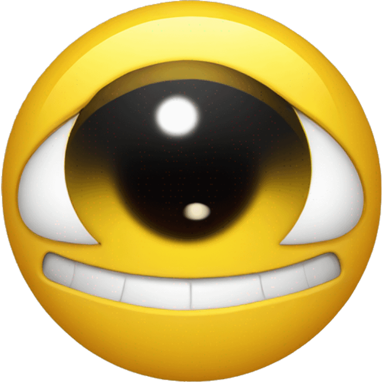 yellow emoji with twitching eye looking very disgruntled  emoji