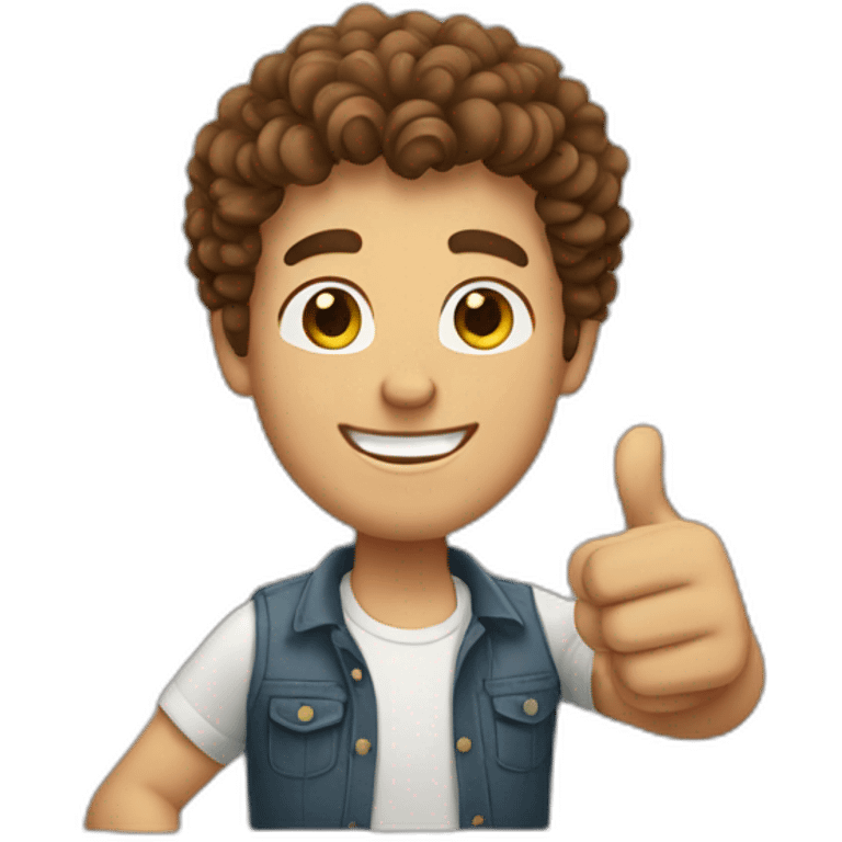 guy with curly short brown hair giving the thumbs up emoji