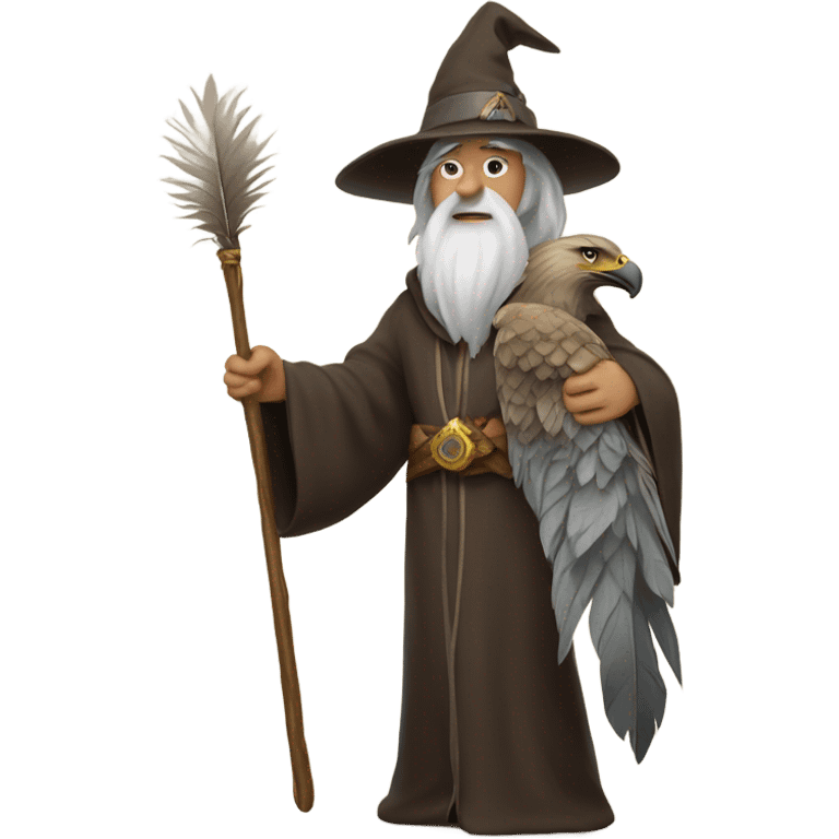 a wizard holding eagle feather emoji