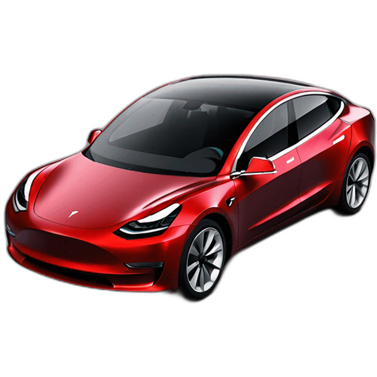 Tesla model 3 red from the front with door closed emoji