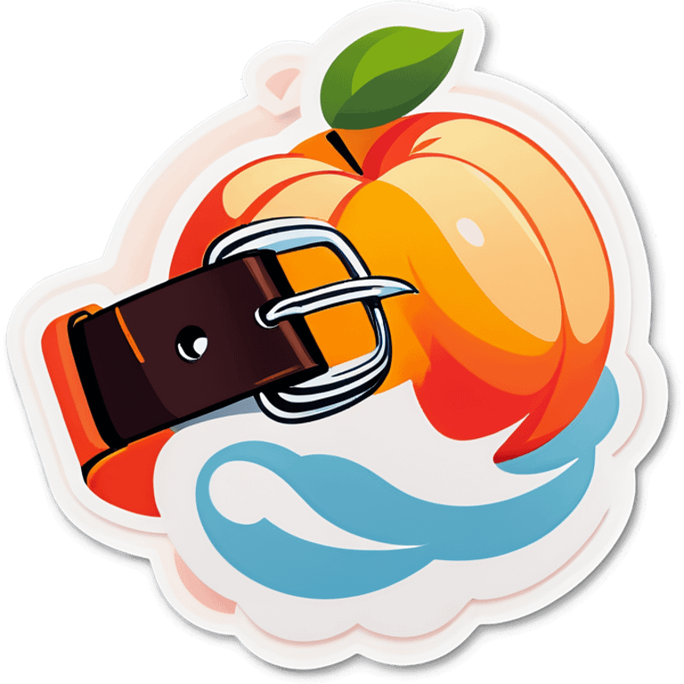 A belt hitting a peach emoji