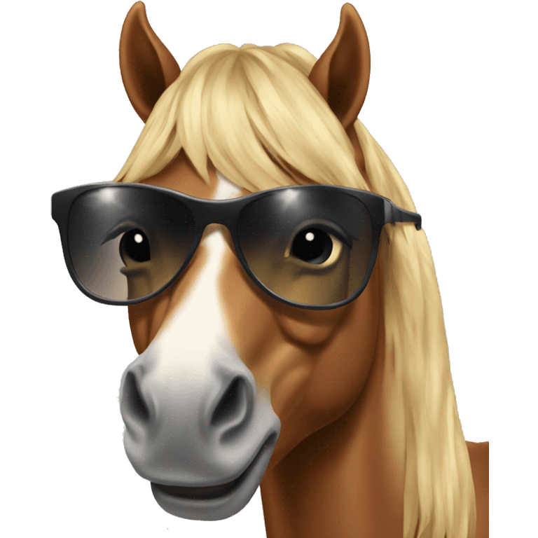 Horse in sunglasses emoji