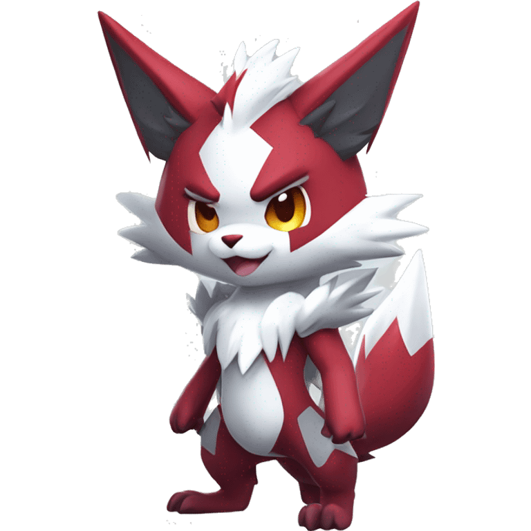 Anthro Cool Edgy Cute Chibi Shiny Zangoose-Zoroark-Fakemon-Pokémon Full Body Detailed High Quality emoji