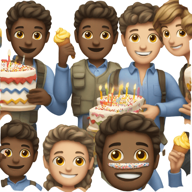 birthday boy holding a cake emoji