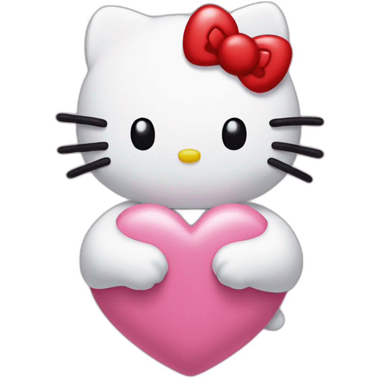 hello kitty making a heart emoji