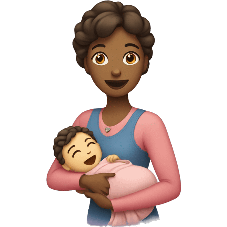 Mom holding baby  emoji