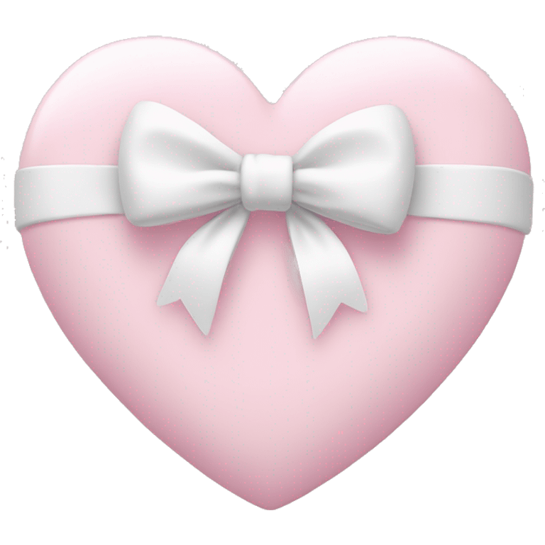 Pastel pink heart with white bow emoji