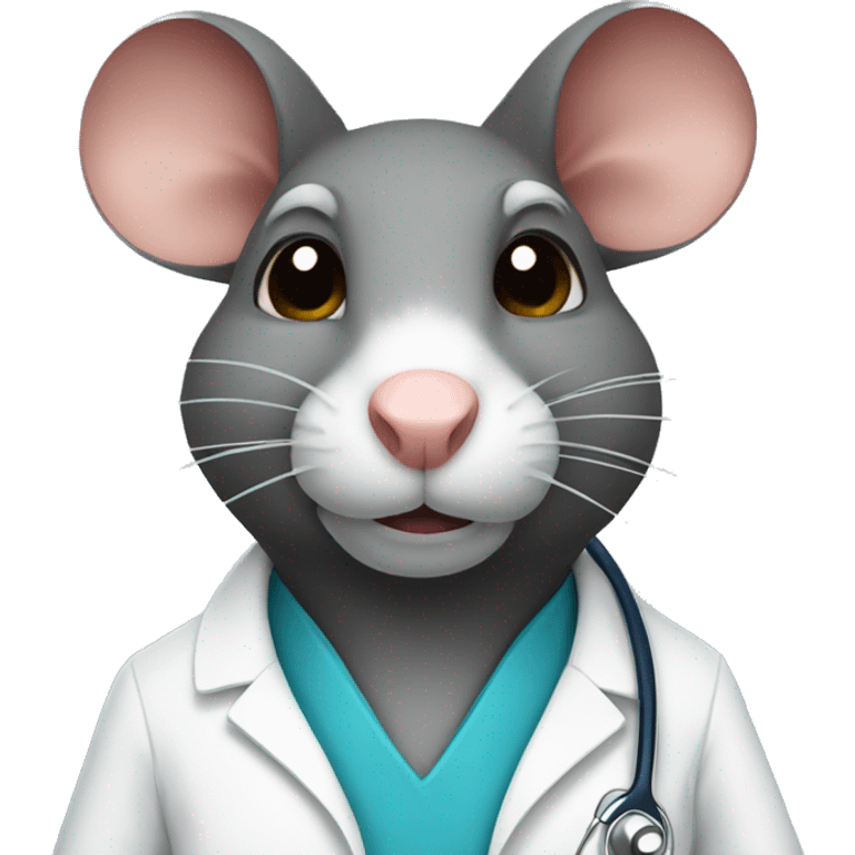 A doctor rat serious face emoji