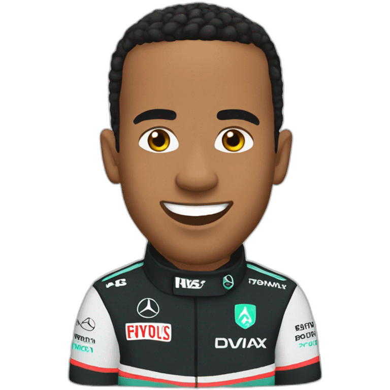 lewis hamilton with a hi caption emoji